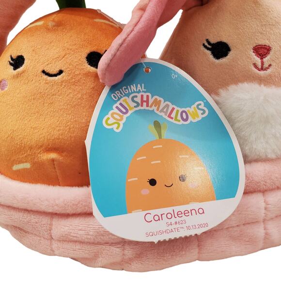 Squishmallow Easter Basket Caroleena Carrot and Brinkley Bunny Squishmallows - Picture 3 of 10